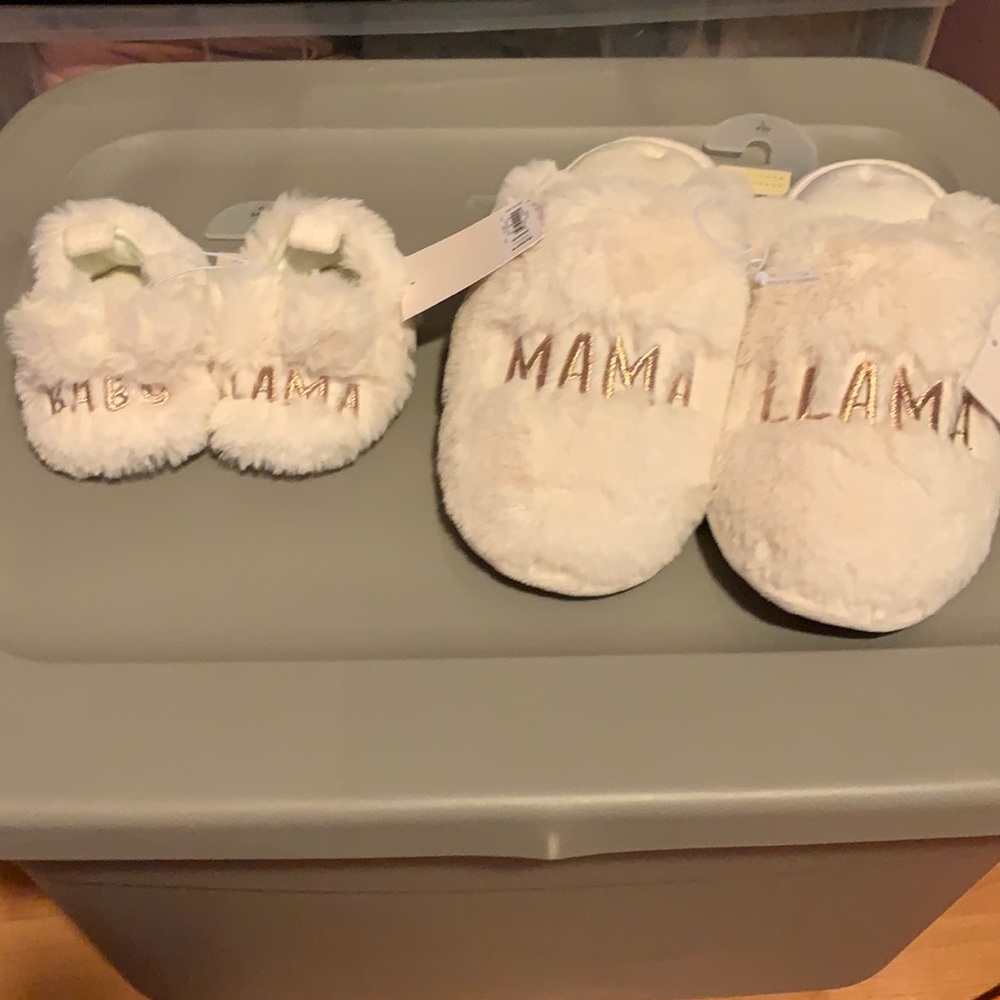 Slippers mama/baby LLama